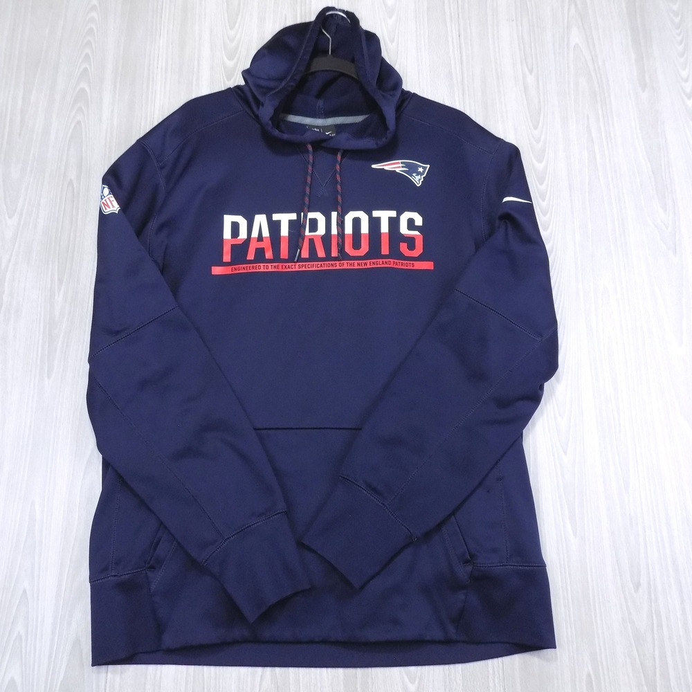 New England Patriots Nike Hoodie Mens L Navy NFL Football Therma-FIT EUC